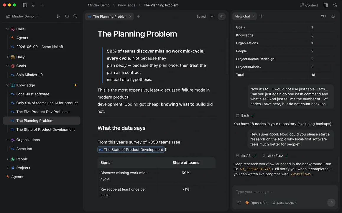 Mindex app screenshot