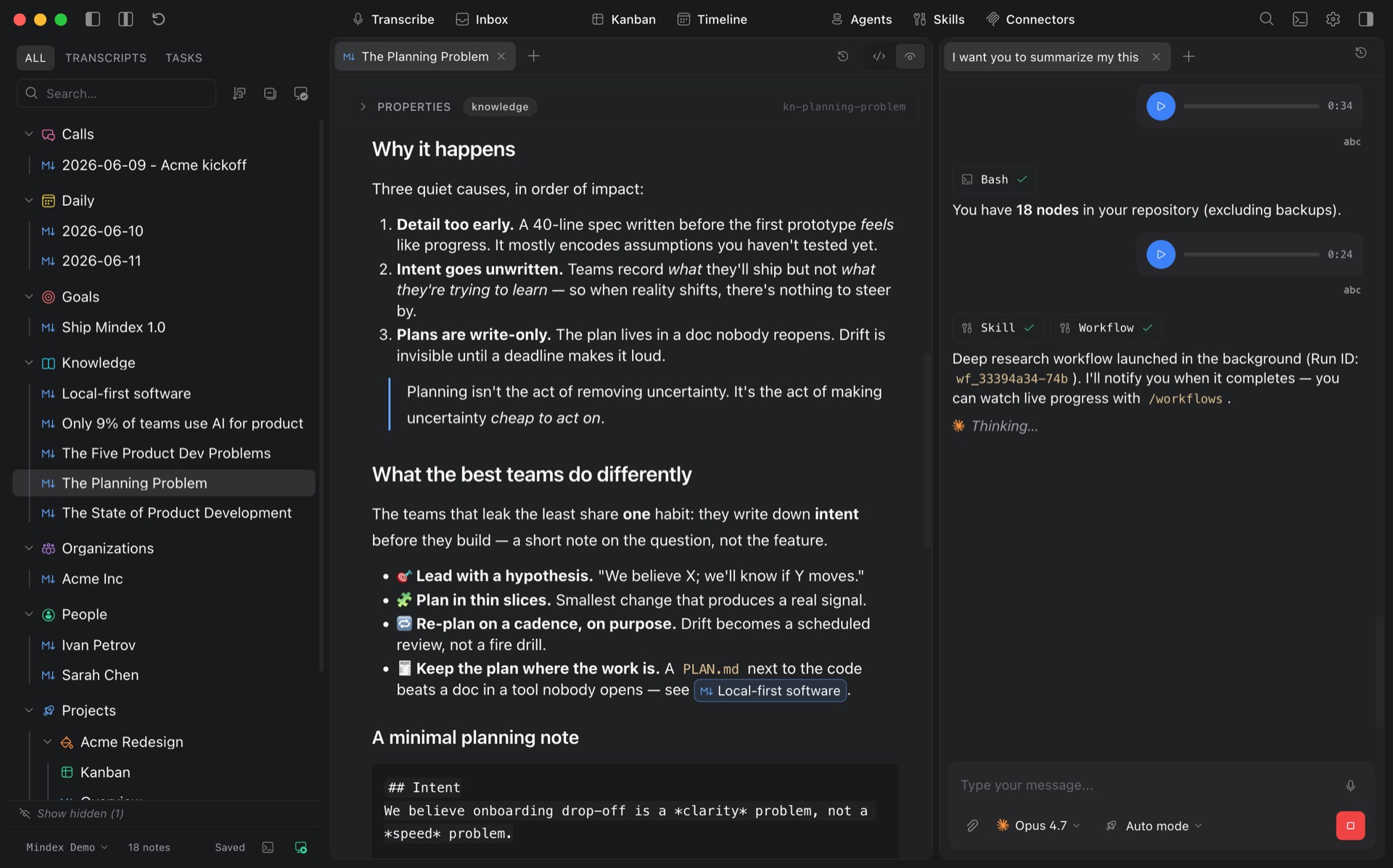 Mindex app screenshot